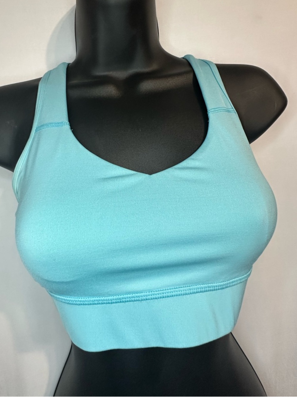 Avia Women’s Strappy Back Medium Impact Sports Bra - Aqua Blue 
Small (4-6)